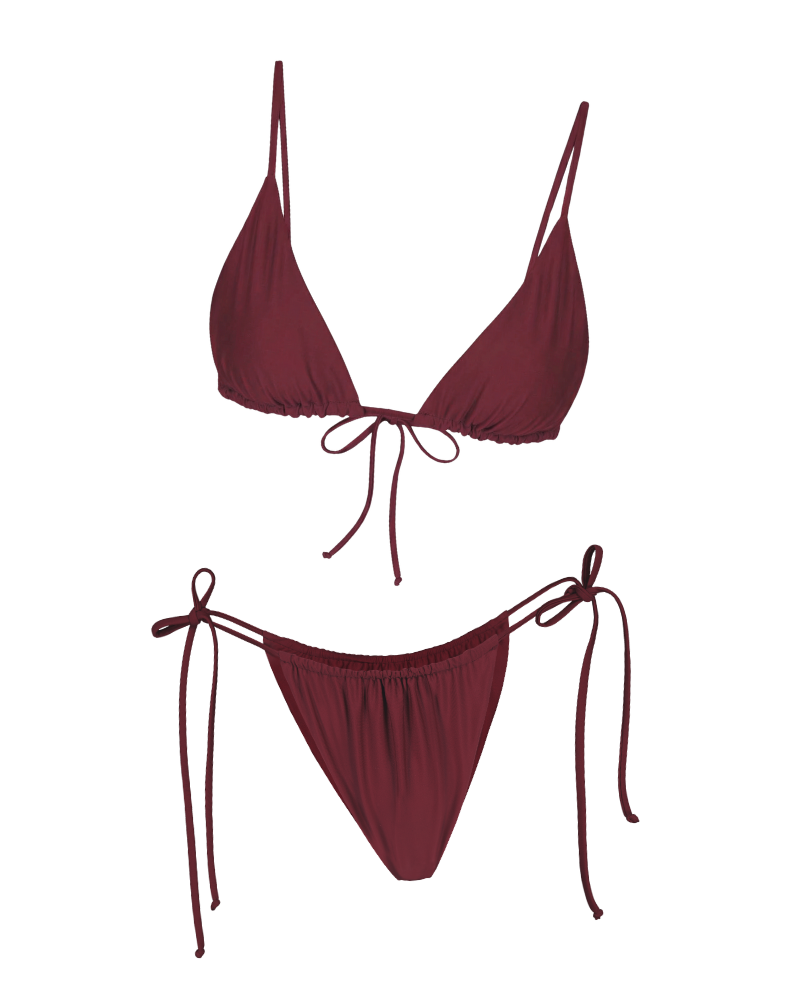 Bordeaux Triangle Bikini Set